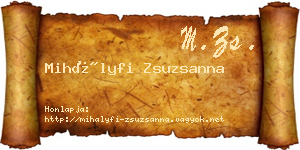 Mihályfi Zsuzsanna névjegykártya