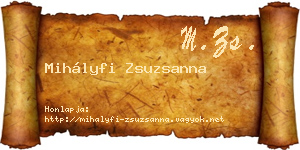 Mihályfi Zsuzsanna névjegykártya